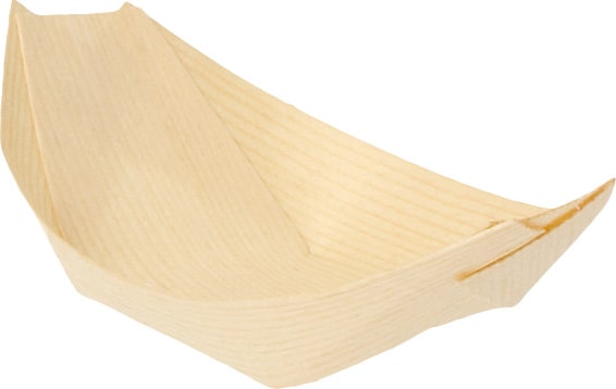 MONOUSO - Bandeja de Hojuela de Pino 85x50x14mm (50 Uds)