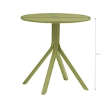 thumbnail of METRO PROFESSIONAL Mesa de bistro Soto, aluminio, Ø 70 x 72 cm, patas planas, redonda, verde oliva