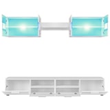 thumbnail of VidaXL 5-delig TV wandmeubel met LED verlichting in hoogglans wit