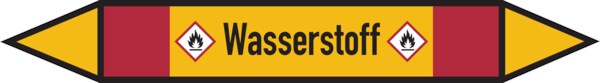 Rohrleitungskennzeichen Wasserstoff - 270x37 mm Folie selbstklebend