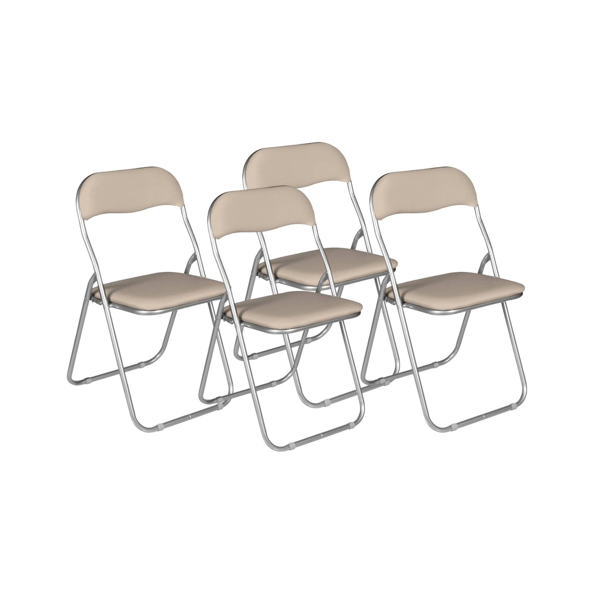 Sedia Pieghevole Antenore, 4 Sedie, Beige
