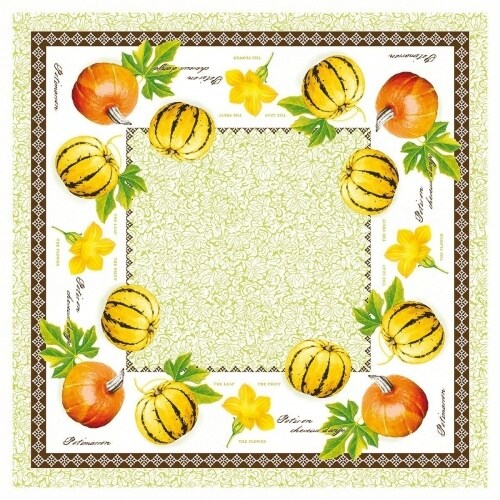 Mank Tischdecke Airlaid Luca, 80 x 80 cm, 20 Stück - Herbst Blumen Kürbis