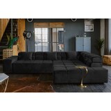 thumbnail of KAWOLA Sofa NEVADA Ecksofa Velvet schwarz Recamiere rechts