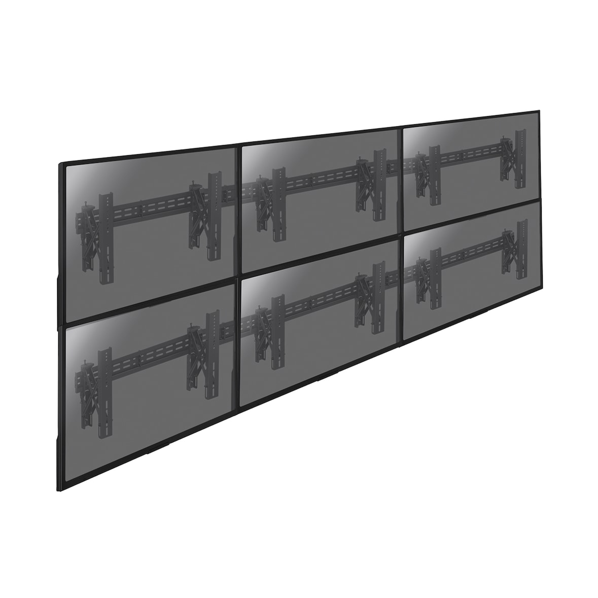 KIMEX - Soporte videowall para 6 pantallas TV 49"-55" Push Pull