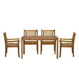 thumbnail of Möbilia 5-tlg. Garten-Sitzgruppe | 1 Tisch, 4 Armlehnstühle | Akazie-Holz natur | 31020021 | Serie GARTEN