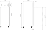 thumbnail of Gastro Edelstahl Kühlschrank 1 Tür 740x830x2010mm 650l 2/1 GN +2/+8°C
