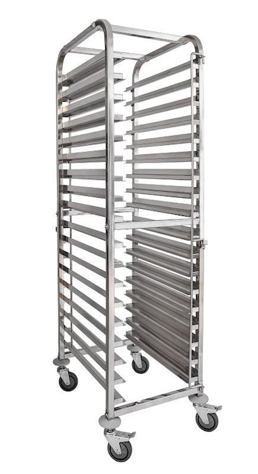 METRO Professional Carrinho porta tabuleiros GN 1/1 e de padaria GSC101821, aço inoxidável, 46.3 x 60.5 x 175 cm, prateado