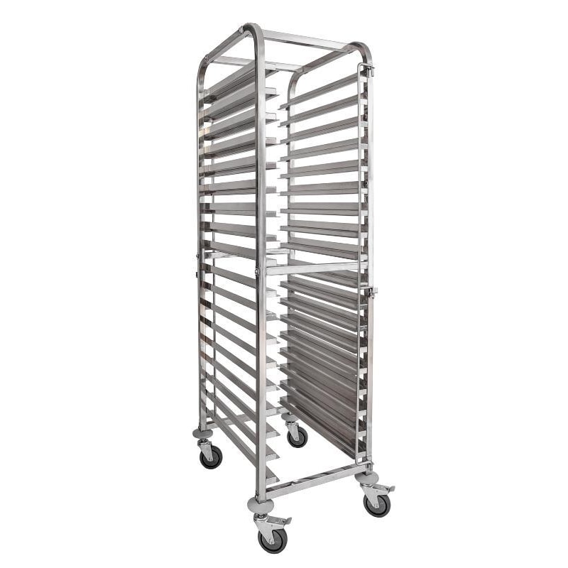 METRO Professional Chariot à étagères 2 en 1 GN 1/1 et plaque à pâtisserie GSC101821, acier inoxydable, 46.3 x 60.5 x 175 cm, argenté