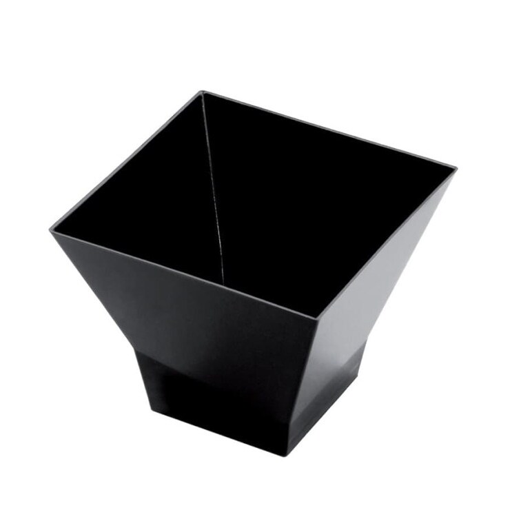 MONOUSO - Mehrweg Fingerfood-Becher aus PS "Pagode"  Schwarz 65ml (500 Stück)