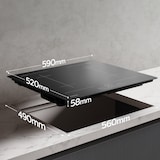 thumbnail of CIARRA Placa de inducción Flex de 60 cm Placas de cocción Placa de inducción integrada de 4 zonas BOOST Flex Zone VM4BFBIH