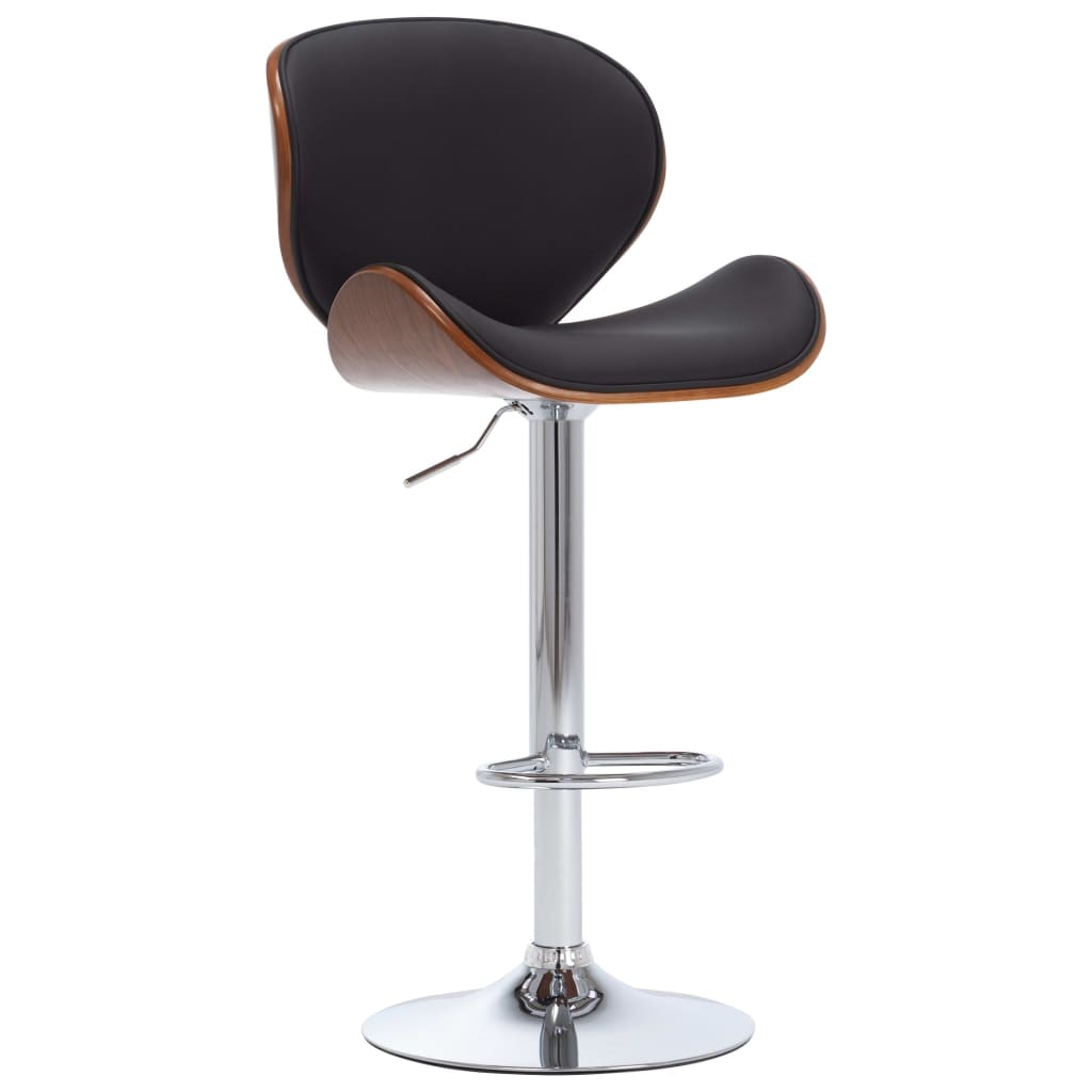 Décoshop26 - Barkruk x1 retro design kinderstoel in zwart PVC gebogen hout en metaal DEC029513