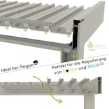 thumbnail of Weide Classic | Pergola Aluminium freistehend | 3 x 5,3 M | Lamellendach Ivory Sand