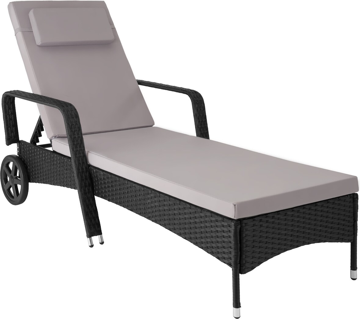 tectake Tumbona de ratán y aluminio Cassis  Negro