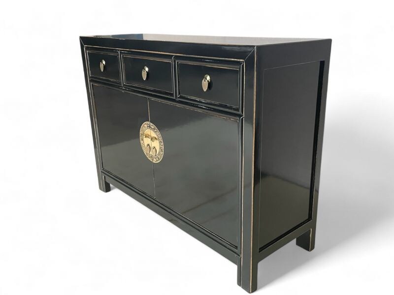 OPIUM OUTLET Asia Möbel Kommode Schrank Sideboard Hochzeitsschrank 33083 schwarz Landhaus-Stil asiatisch chinesisch orientalisch