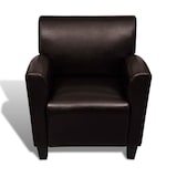 thumbnail of Helloshop26 - Fauteuil chaise siège lounge design club sofa salon cuir synthétique marron foncé 1102043/3