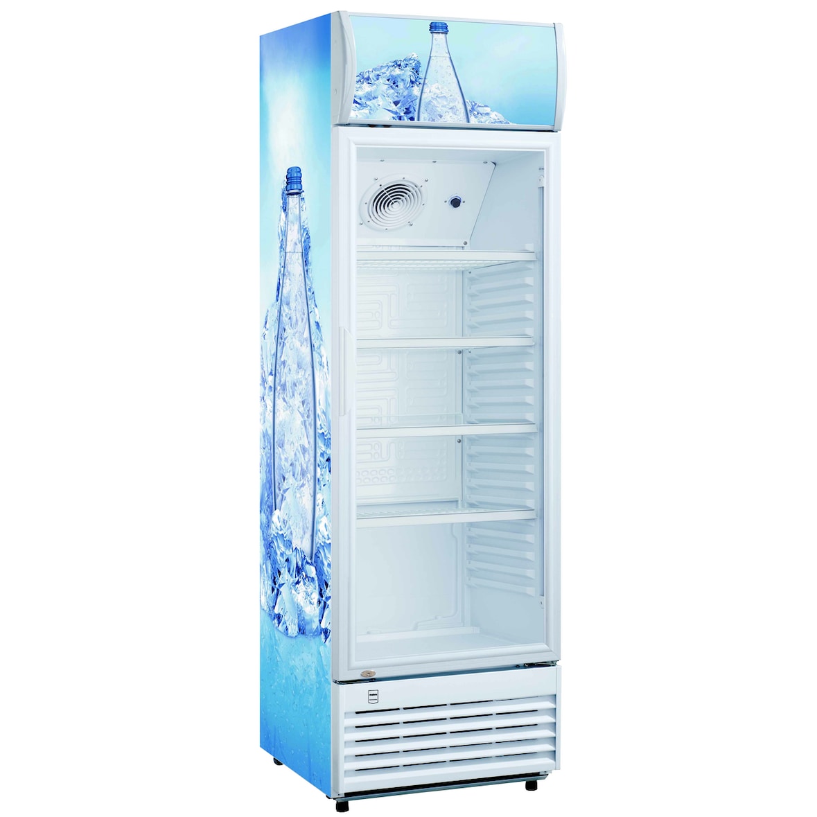 METRO Professional Frigorífico con puerta de vidrio GSC2350-WS, metal/ vidrio, 62 x 63.6 x 201.1 cm, 324l, enfr. por ventilación, 180 W, con cerradura