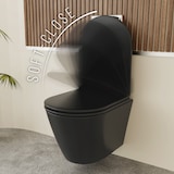 thumbnail of Alpenberger Moderne Toiletten für Bad und Gäste WC | Wand WC Schwarz Matt | Kloschüssel mit Absenkautomatik Toilettendeckel | Spülrandloses Hänge WC