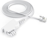 thumbnail of CSL - 15m Telefonkabel TAE-F Stecker auf RJ11 Stecker − Int. Norm 6P4C / 4-polig belegt − Flachkabel - TAE-F - weiß