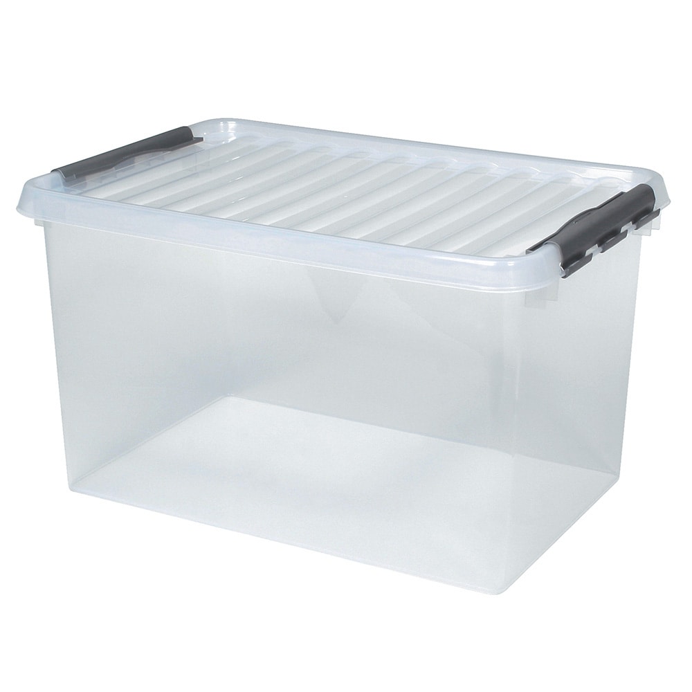 Aufbewahrungsbox/Clipbox mit Deckel, Inhalt 62 Liter, LxBxH 600 x 400 x 340 mm, Polypropylen (PP), transparent
