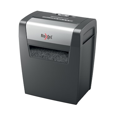 REXEL Momentum X308 Distruggidocumenti manuale, 8 Fogli, Taglio a Frammenti, Sicurezza P-3, Capacità cestino 15L, Grigio, 2104570EU