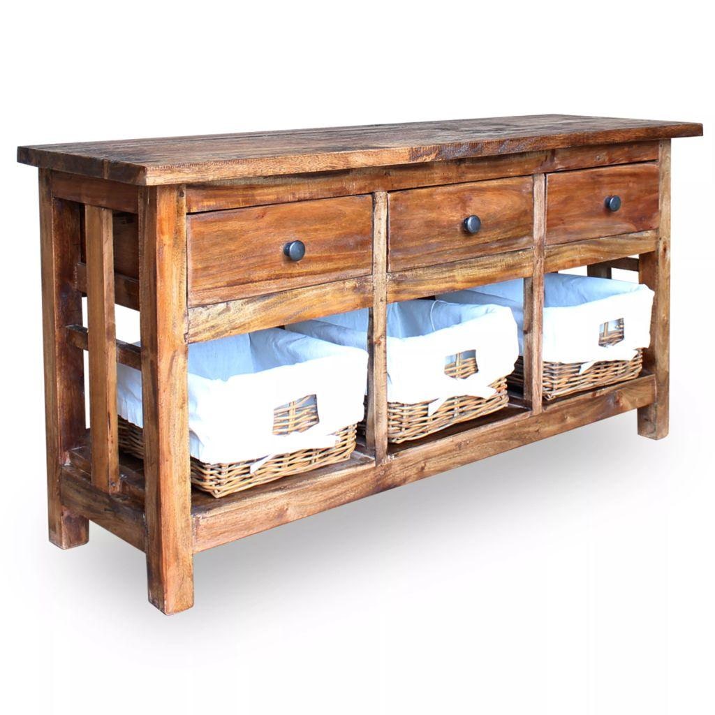 Helloshop26 - Buffet bahut armoire console meuble de rangement bois de récupération massif 100  cm 4402144