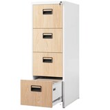 thumbnail of Hängeregisterschrank abschließbar TION - 4 Schubladen mit Schloss | Aktenschrank Büroschrank aus Stahl Metallschrank, 132x46x62cm Weiß-Sonoma Eiche