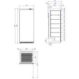 thumbnail of METRO Professional Congélateur GFR 4600, métal / ABS, 511 L, froid statique, 145 W, avec serrure, 7 étagères, blanc