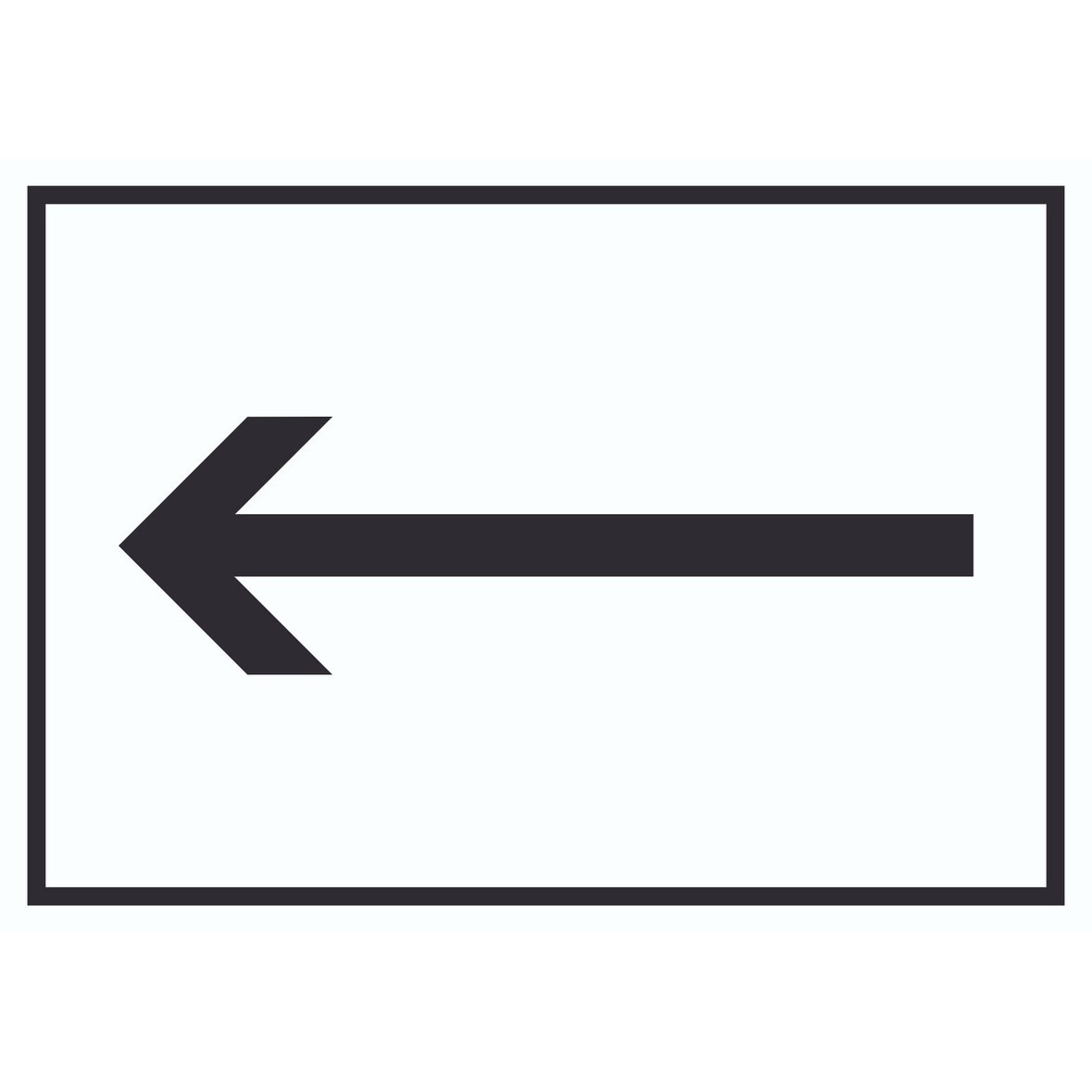 Richtungspfeil links Schild waagerecht schwarz weiss Pfeil A4 Rückseite selbstklebend