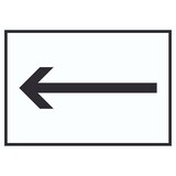 thumbnail of Richtungspfeil links Schild waagerecht schwarz weiss Pfeil A4 Rückseite selbstklebend