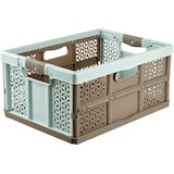 thumbnail of Keeeper - Robuuste Opvouwbare Polypropyleen Krat 32L in Blauw en Bruin 48x34,5x23,5 cm - Collectie Lea