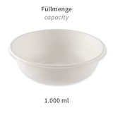 thumbnail of BIO Schüssel tief aus Zuckerrohr Weiss 1000 ml Ø 18,5 cm 25 Stück