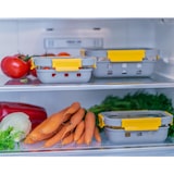 thumbnail of PIKA - Lot de 3 boites alimentaires sous vide en verre + pompe de mise sous vide - 370ml + 640ml + 1050ml - Micro-ondes, four, congélateur - GlassShoc