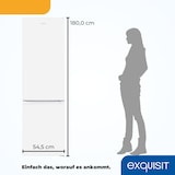 thumbnail of Exquisit Kühl-Gefrierkombination, 262 Liter, Alarm-Funktion, 4 Glasablagen, 3 Gefrierschubladen, 4-Sterne-Gefrierfach, KGC265-70-040D weiss