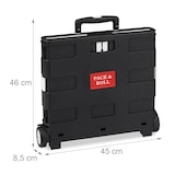 thumbnail of Relaxdays Einkaufstrolley klappbar, mit Teleskopgriff, Rollen, Transporttrolley bis 35 kg, 50 Liter Kiste, schwarz/grau