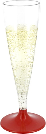 thumbnail of MONOUSO - Mehrweg Sektglas aus PS Fuß Rot 140ml 2-teilig (20 Stück)