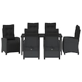 thumbnail of vidaXL 7-teiliges Garten-Esszimmer Set - Schwarz - Poly Rattan