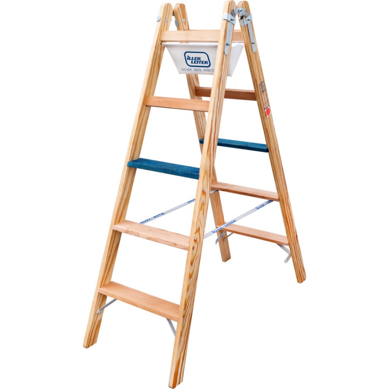 ILLER-LEITER Holz Stufen Stehleiter 2104-7