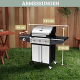 thumbnail of Gasgrill 3+1 Brenner mit Deckel DELO [Inkl. Handschuhe] Grillwagen mit Seitenbrenner Campinggrill mit Seitenablage & Thermometer
