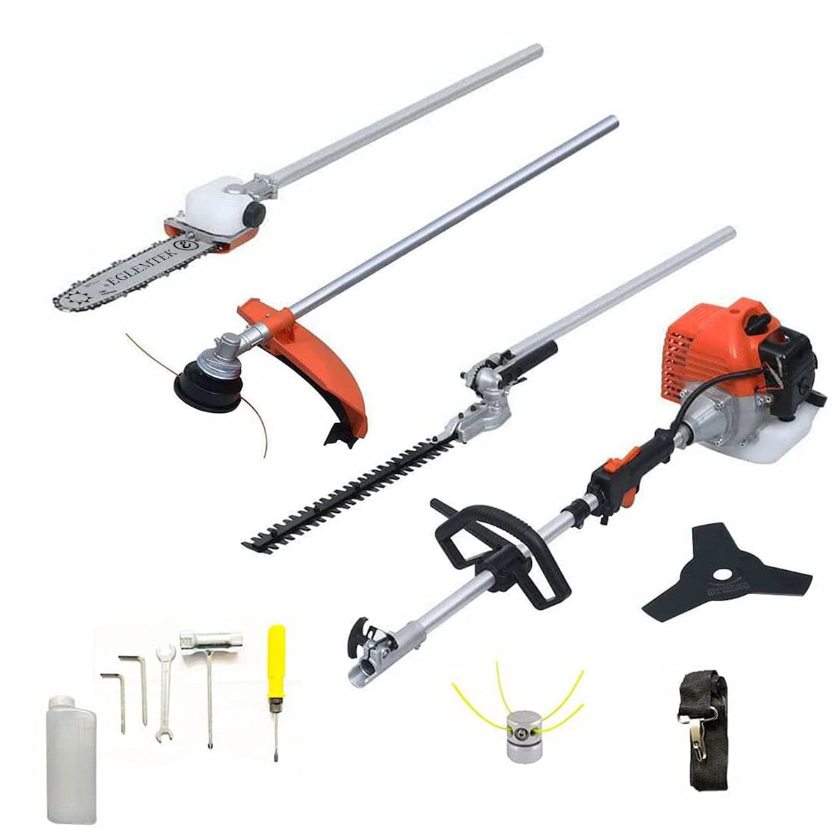 Decespugliatore A Scoppio Benzina 52 cc 4 in 1 Multifunzione Tagliasiepi Troncarami Motosega Tagliabordi Per Uso Domestico Professionale Potatura