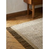 thumbnail of Wollteppich Handgewebt Korbmuster | 160x230cm, 4mm Florhöhe, 14mm Gesamthöhe | Olivgrün | Mit Fransen | Schalldämpfend | PISA Kollektion Kadima Design