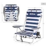 thumbnail of Mochila para cadeira de praia dobrável baixa 4 posições listras com almofada e bolso Aktive