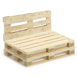 thumbnail of Confezione di mobili da giardino con pallet e cuciture blu.