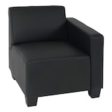 thumbnail of Painel lateral modular direito, cadeirão com apoio de braços Lyon, imitação de pele ~ preto