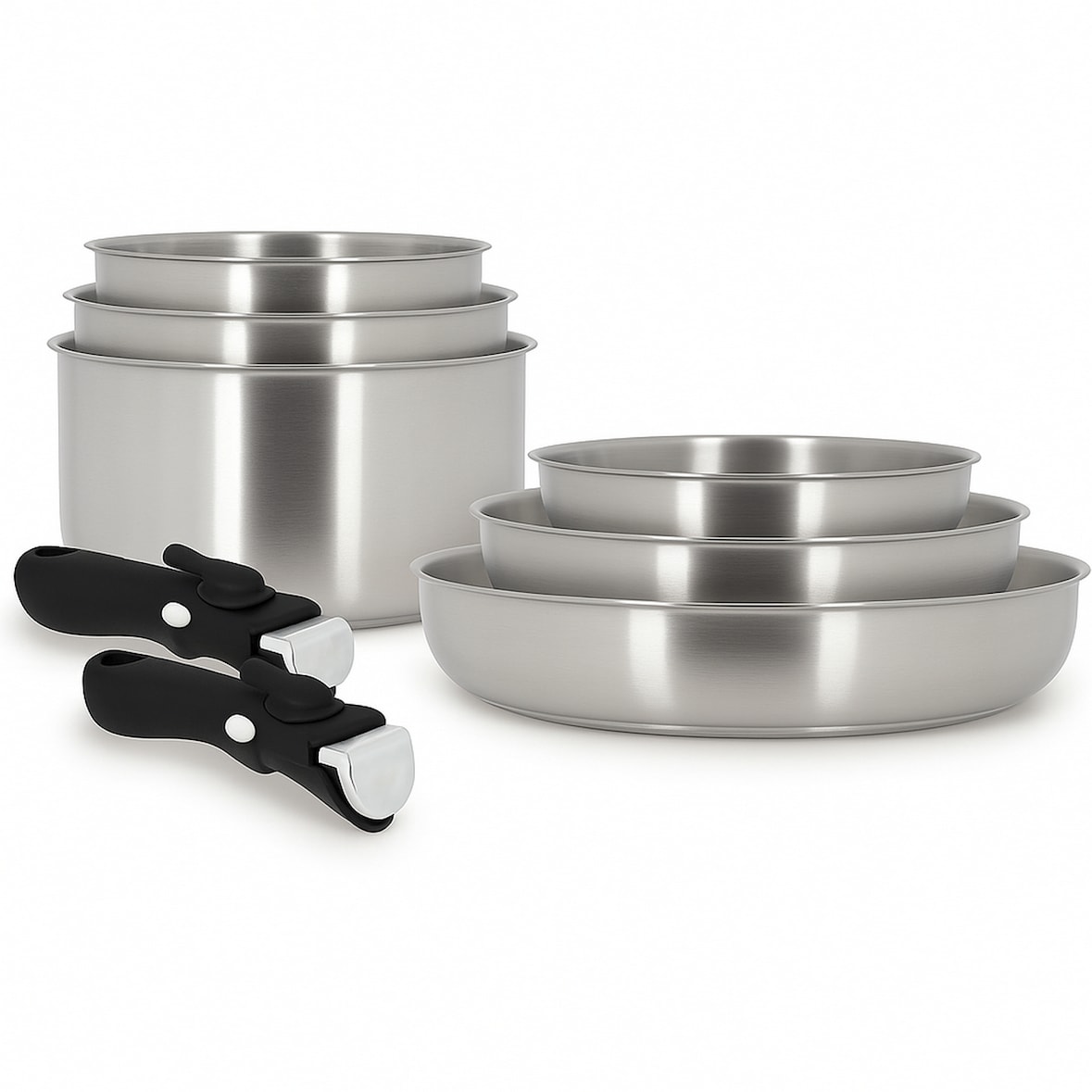 Menastyl - Set 8 pieces iris en acier inoxydable avec poignée amovible