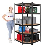 thumbnail of PROREGAL Eckregal Ragnar | HxBxT 180x90x60cm | Fachlast 175kg | Schwarz | Steckregal Garagenregal Lagerregal