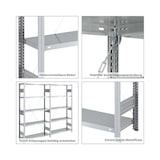 thumbnail of PROREGAL Schwerlastregal Silver Mamba Made in Germany | HxBxT 200x200x50cm | 5 Ebenen je 150kg Fachlast | Verzinkt