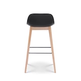thumbnail of Set di 2 sgabelli da bar neri in stile scandinavo con gambe in legno naturale - Altezza 66 cm