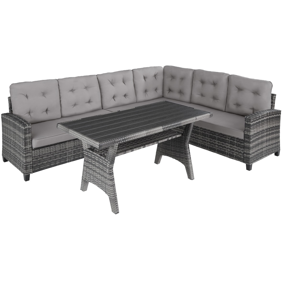 tectake Conjunto de ratán Catania  Gris