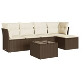 thumbnail of vidaXL 6-tlg. Garten-Sofagarnitur mit Kissen Braun Poly Rattan