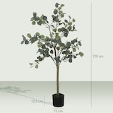 thumbnail of HOMCOM eucalipto artificial 120 cm planta artificial decorativa grande árbol artificial de interior con 230 hojas decoración para hogar verde